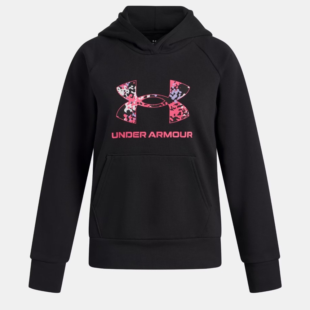 Under Armour Kids Hoodie in Black with Pink Graphic